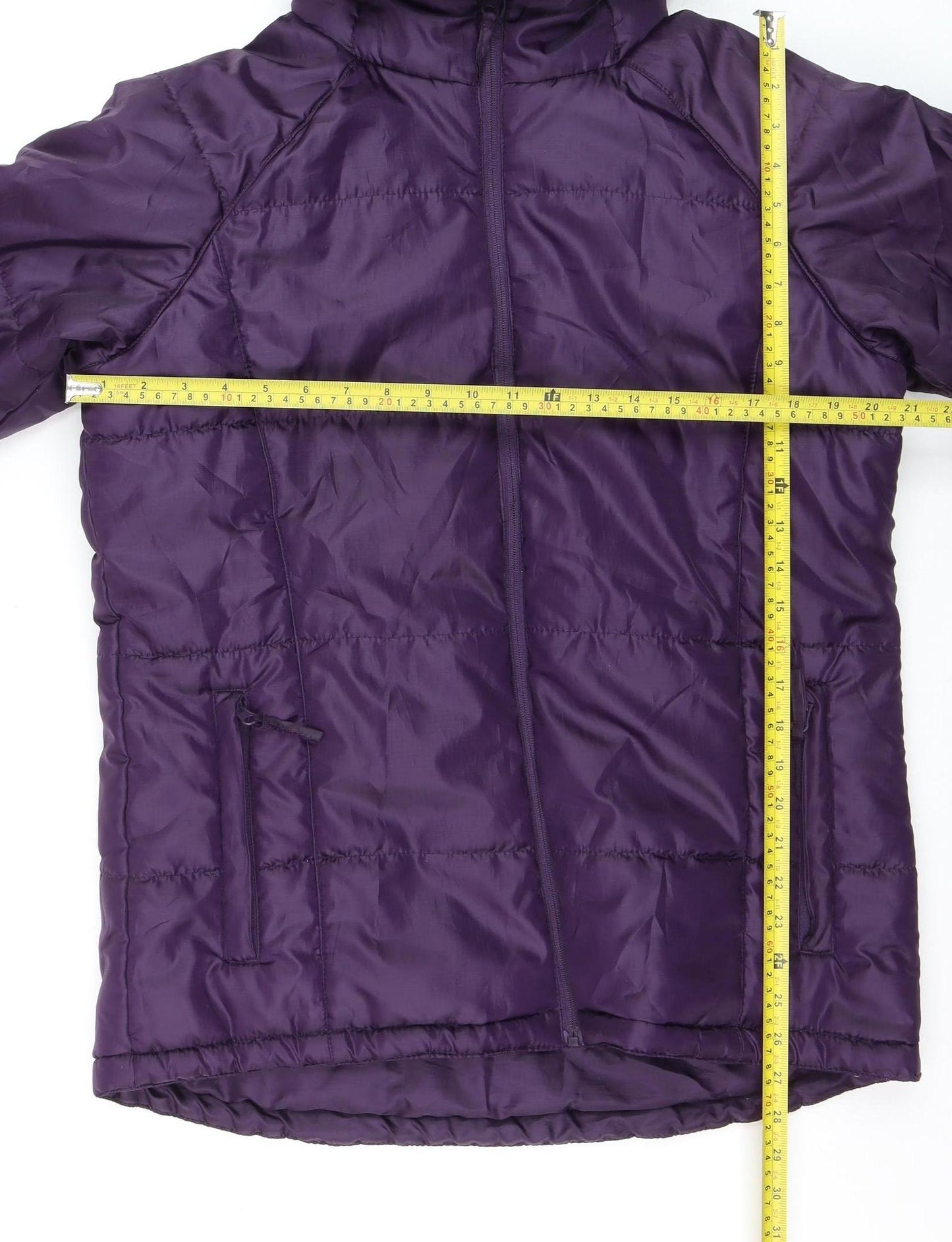 Millets Womens Purple L Puffer Jacket Hooded Mid-Length Coat