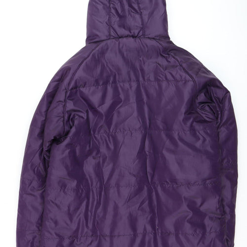 Millets Womens Purple L Puffer Jacket Hooded Mid-Length Coat