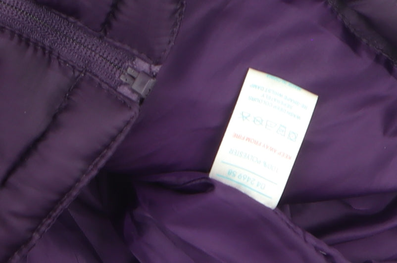 Millets Womens Purple L Puffer Jacket Hooded Mid-Length Coat