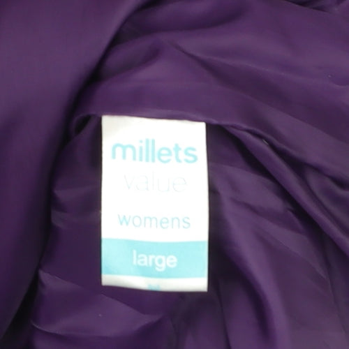 Millets Womens Purple L Puffer Jacket Hooded Mid-Length Coat