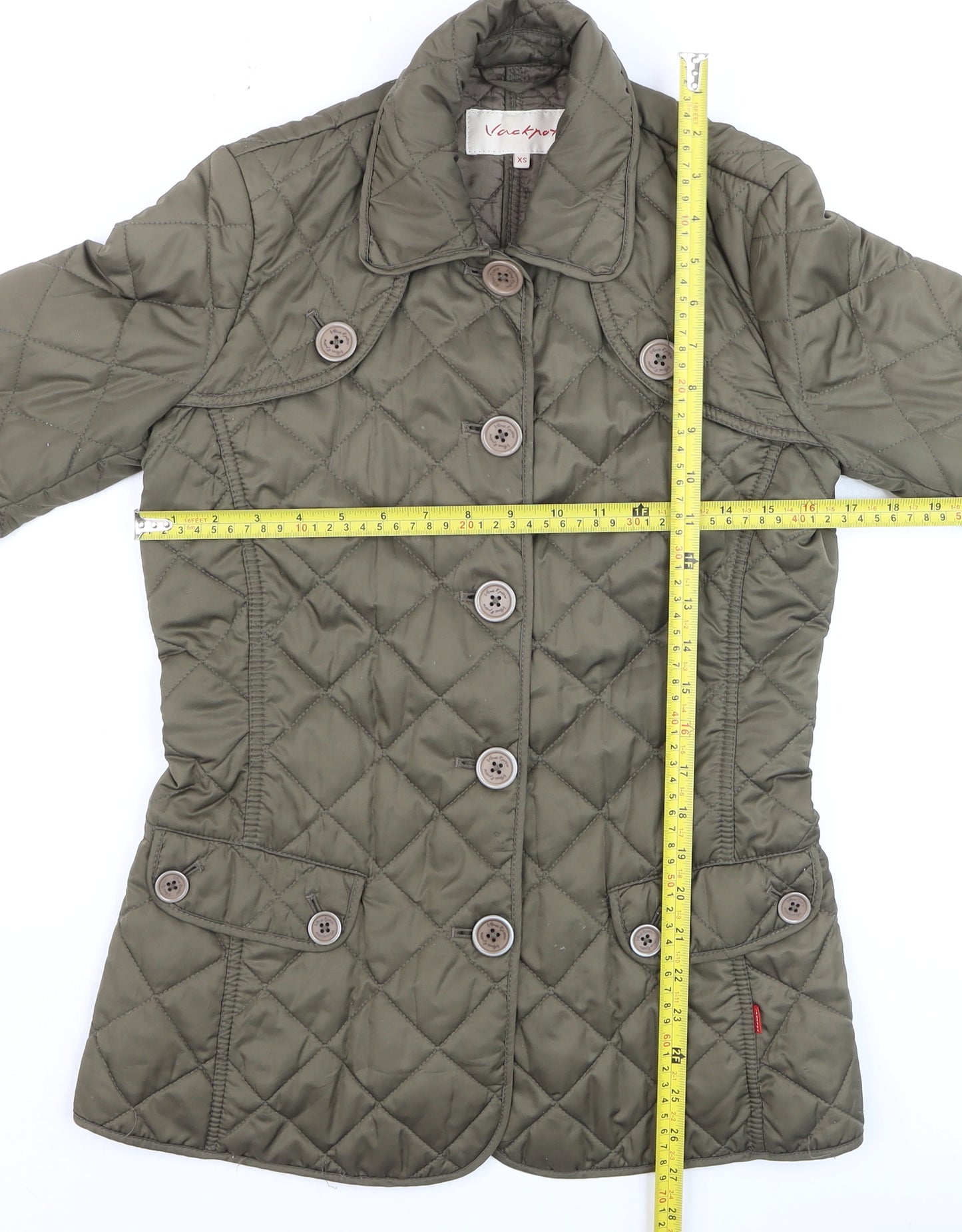 Vackpro Women's Green Quilted Mid-Length Jacket XS