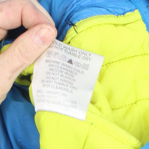 Exploring Norway Boys Blue Hooded Puffer Jacket M Nylon Winter Coat