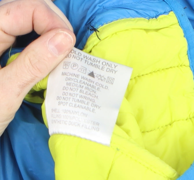Exploring Norway Boys Blue Hooded Puffer Jacket M Nylon Winter Coat