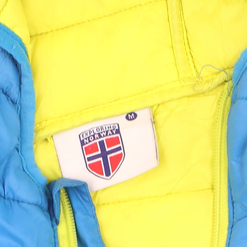 Exploring Norway Boys Blue Hooded Puffer Jacket M Nylon Winter Coat