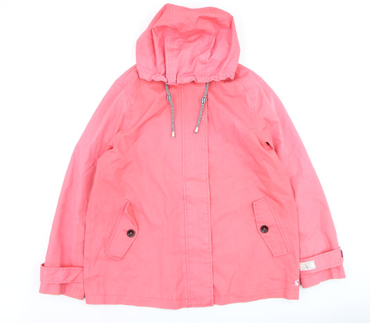 Joules Women’s Pink Waterproof Mid-Length Rain Coat Jacket UK16