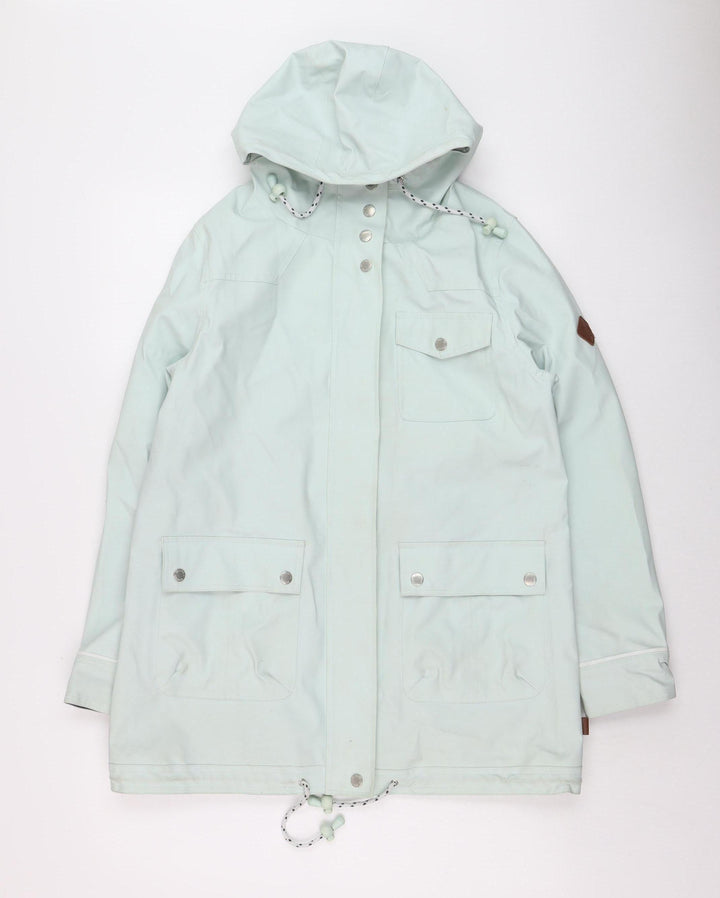 Bellfield Women Green Hooded Waterproof Rain Coat Jacket Size 12