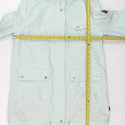 Bellfield Women Green Hooded Waterproof Rain Coat Jacket Size 12