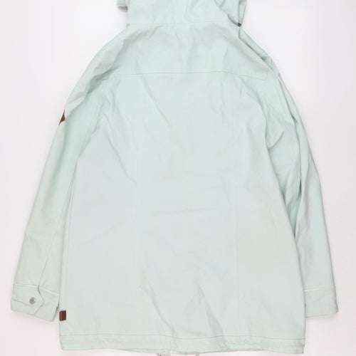 Bellfield Women Green Hooded Waterproof Rain Coat Jacket Size 12