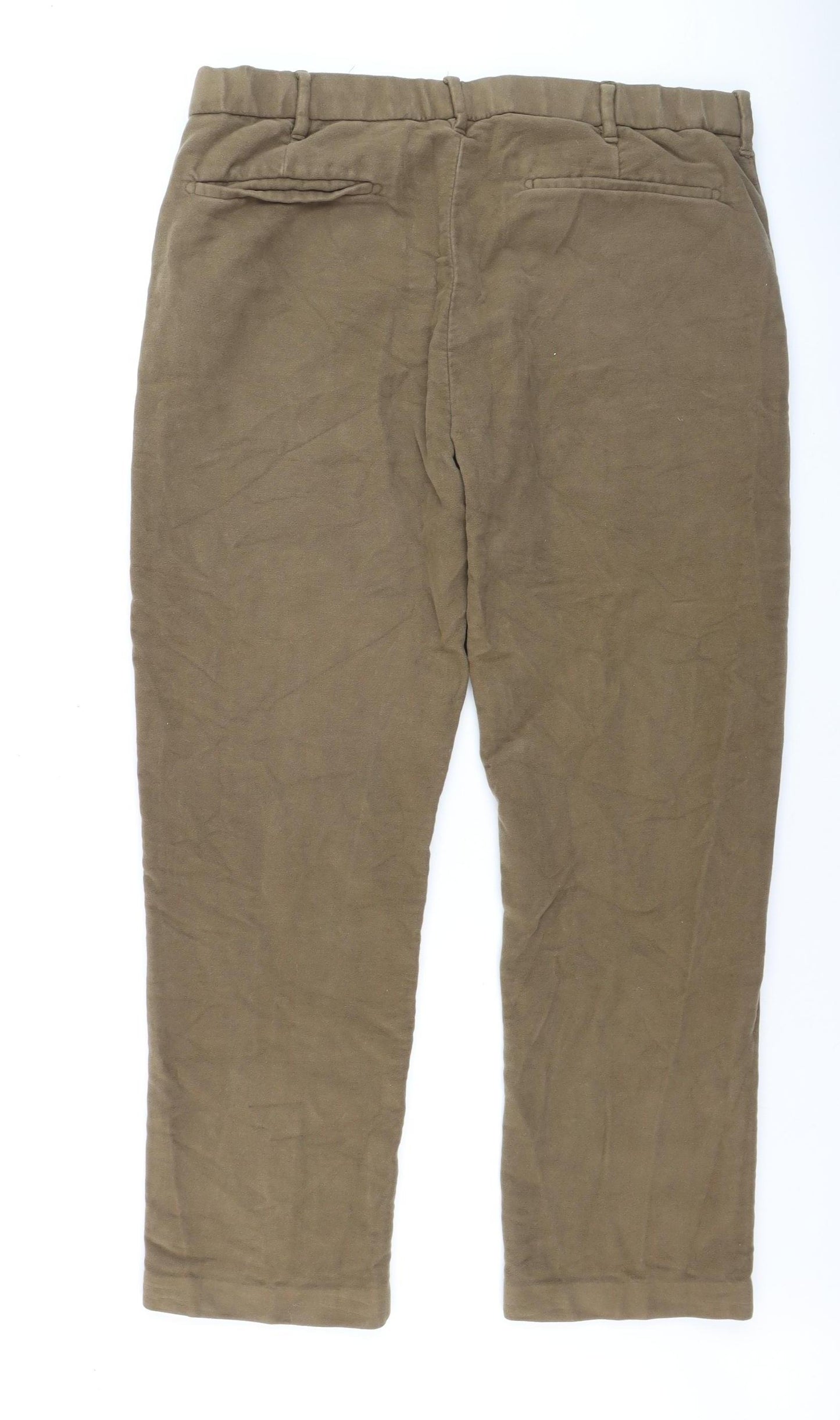Marks and Spencer Men's Brown Chino Trousers 38W 29L Regular Fit