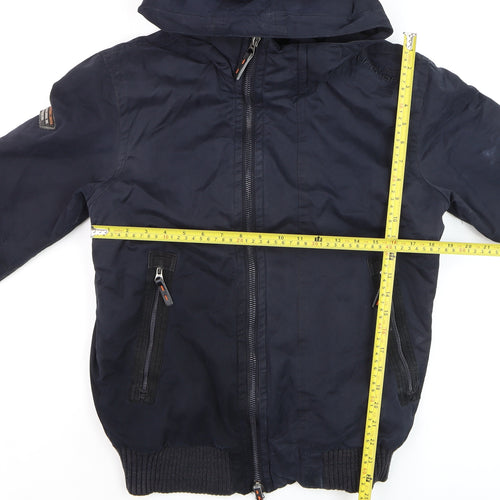 Superdry Men's Blue SDX Bomber Jacket Hooded Full Zip M