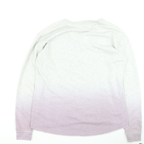 Victoria's Secret PINK Womens Grey Purple Ombre Pullover Sweatshirt Size S