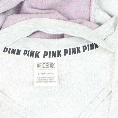 Victoria's Secret PINK Womens Grey Purple Ombre Pullover Sweatshirt Size S