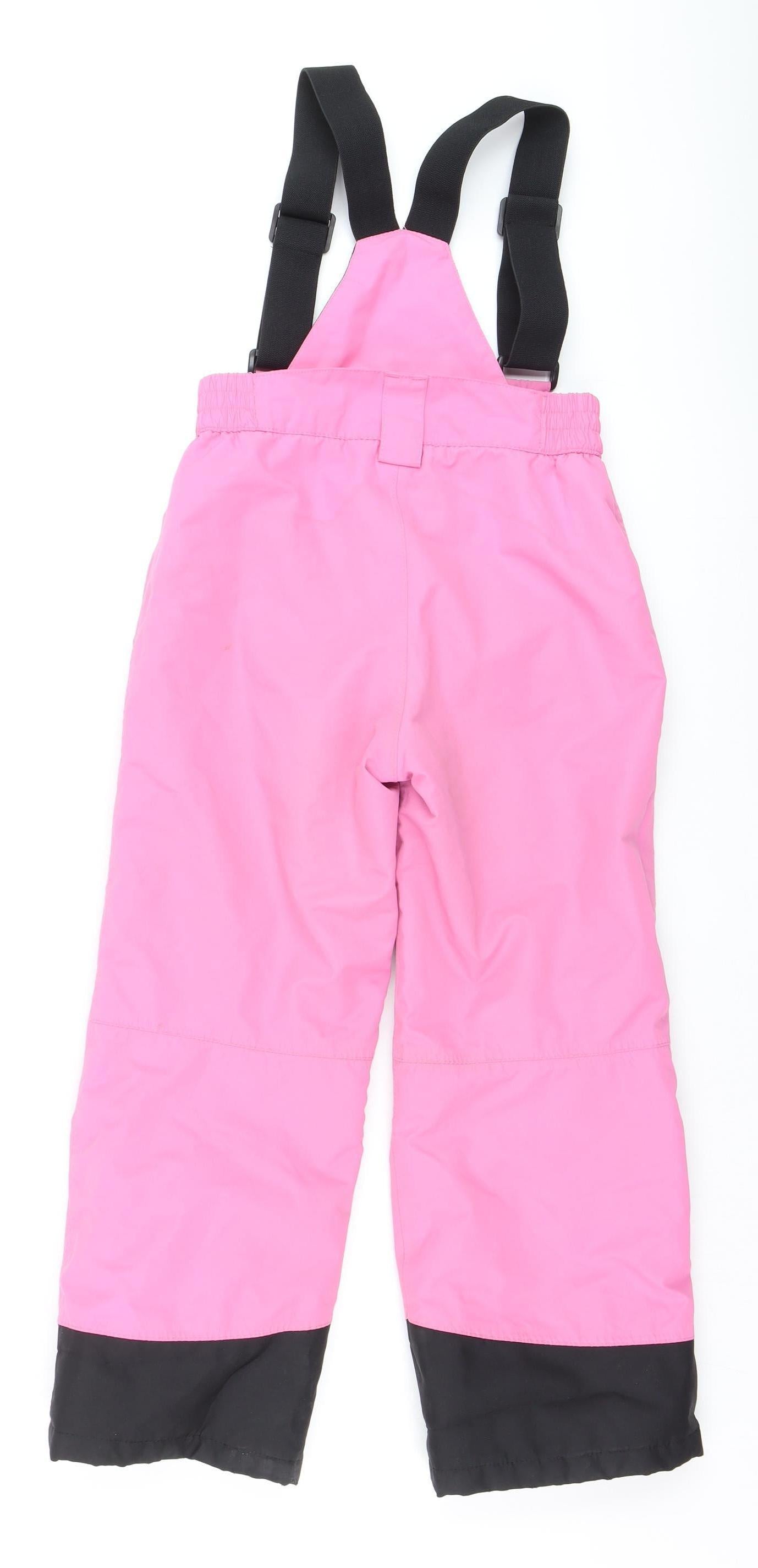 Crane Girls Pink Ski Salopettes 7-8 Years Waterproof Winter Trousers