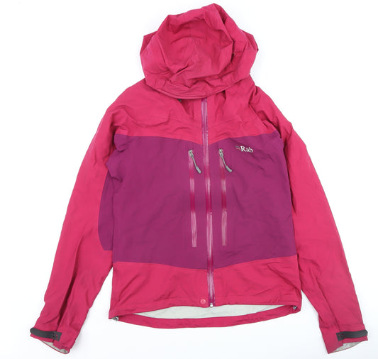 Rab Womens Pink Hooded Waterproof Softshell Jacket UK 10
