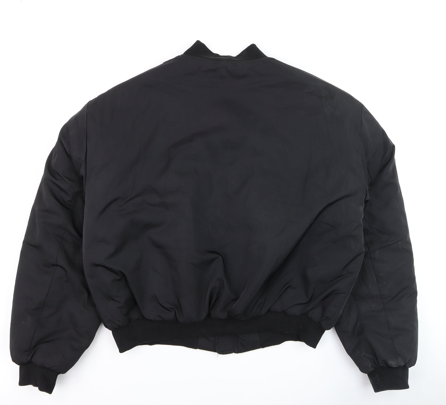 PrettyLittleThing Womens Black Bomber Jacket L Casual Zip Front