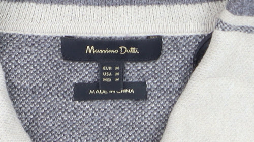 Massimo Dutti Women's Grey Check Long Sleeve Button-Up Shirt Size 12