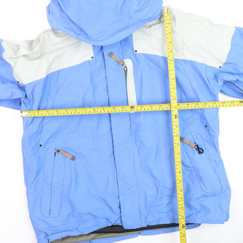Global Rider Men's Blue L Hooded Waterproof Nylon Parka Jacket