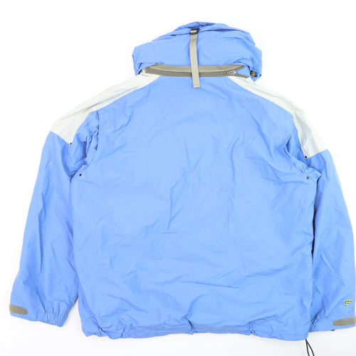 Global Rider Men's Blue L Hooded Waterproof Nylon Parka Jacket