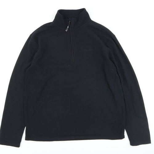 Peter Storm Mens Black Fleece 1/4 Zip Pullover Sweatshirt L