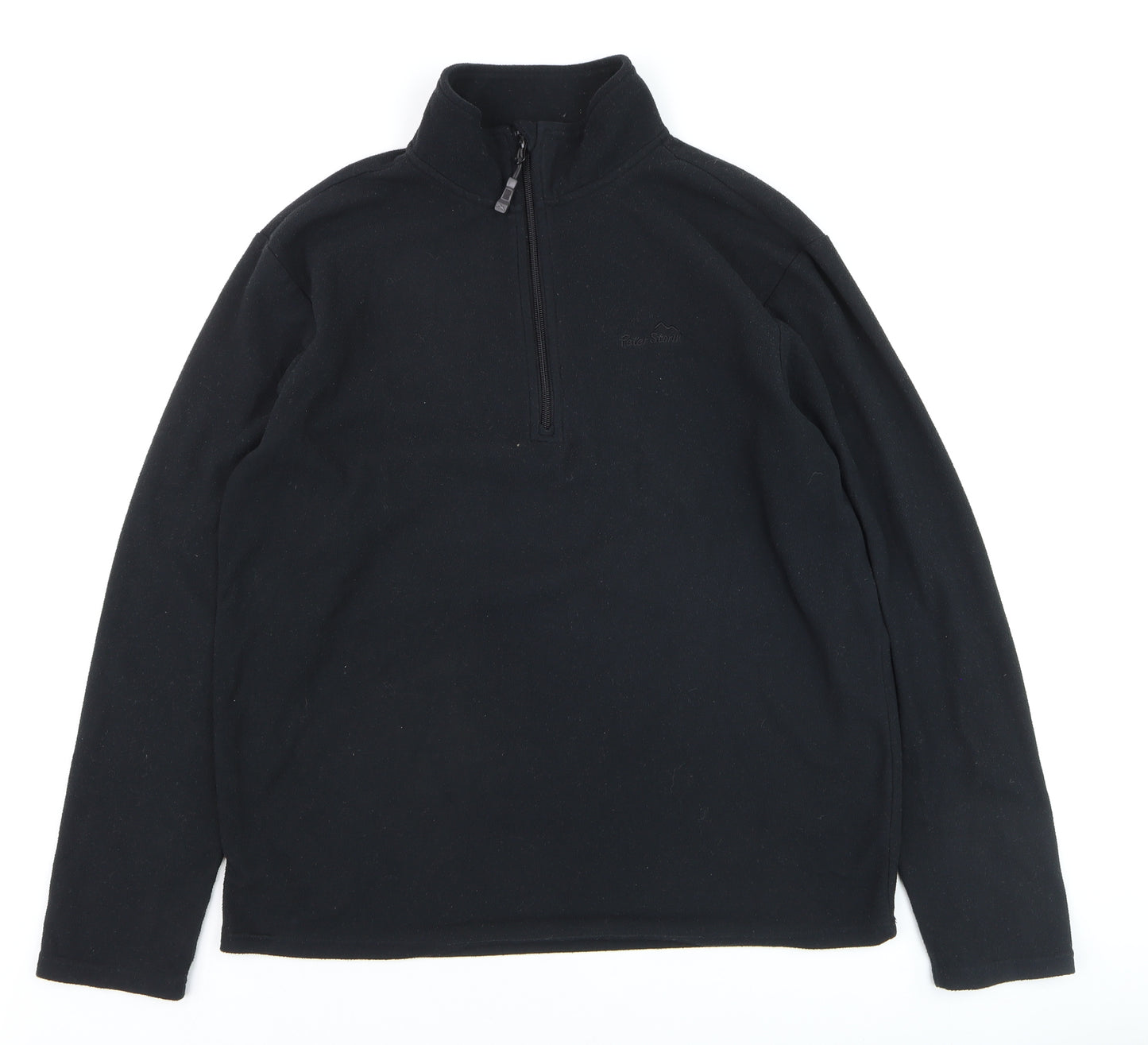 Peter Storm Mens Black Fleece 1/4 Zip Pullover Sweatshirt L