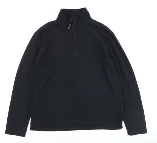 Peter Storm Mens Black Fleece 1/4 Zip Pullover Sweatshirt L