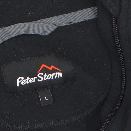 Peter Storm Mens Black Fleece 1/4 Zip Pullover Sweatshirt L