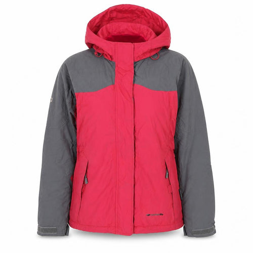 Mountainlife Women Red Grey Waterproof Ski Jacket Size 8 Hooded