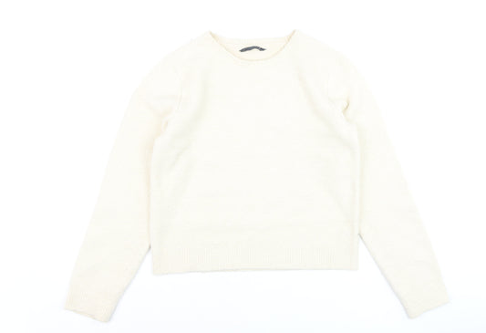 Marks and Spencer Goodmove Women’s Ivory Wool Blend Crew Neck Jumper S