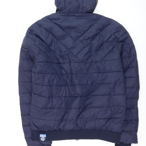 UCLA Men's Blue Hooded Puffer Jacket M Casual Winter Warm