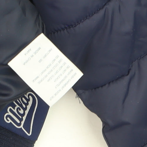 UCLA Men's Blue Hooded Puffer Jacket M Casual Winter Warm