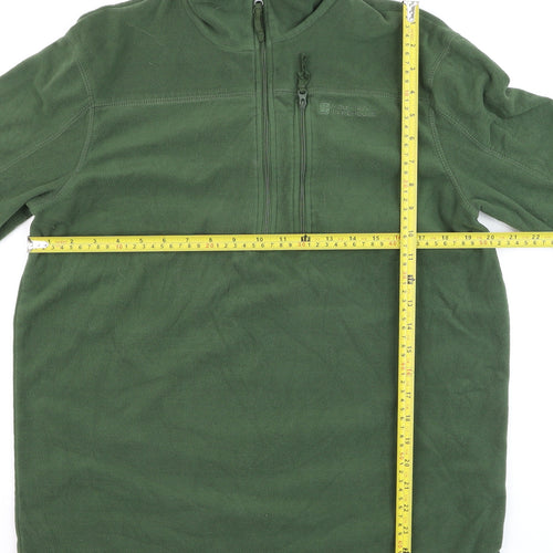Mountain Warehouse Men's Green Fleece Half Zip Pullover Sweatshirt M