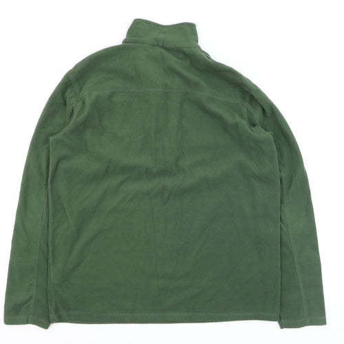 Mountain Warehouse Men's Green Fleece Half Zip Pullover Sweatshirt M