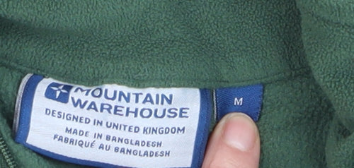 Mountain Warehouse Men's Green Fleece Half Zip Pullover Sweatshirt M