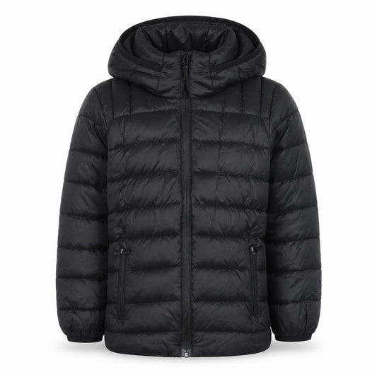 Explore Boys Black Hooded Puffer Jacket 7 Years Winter Quilted Coat