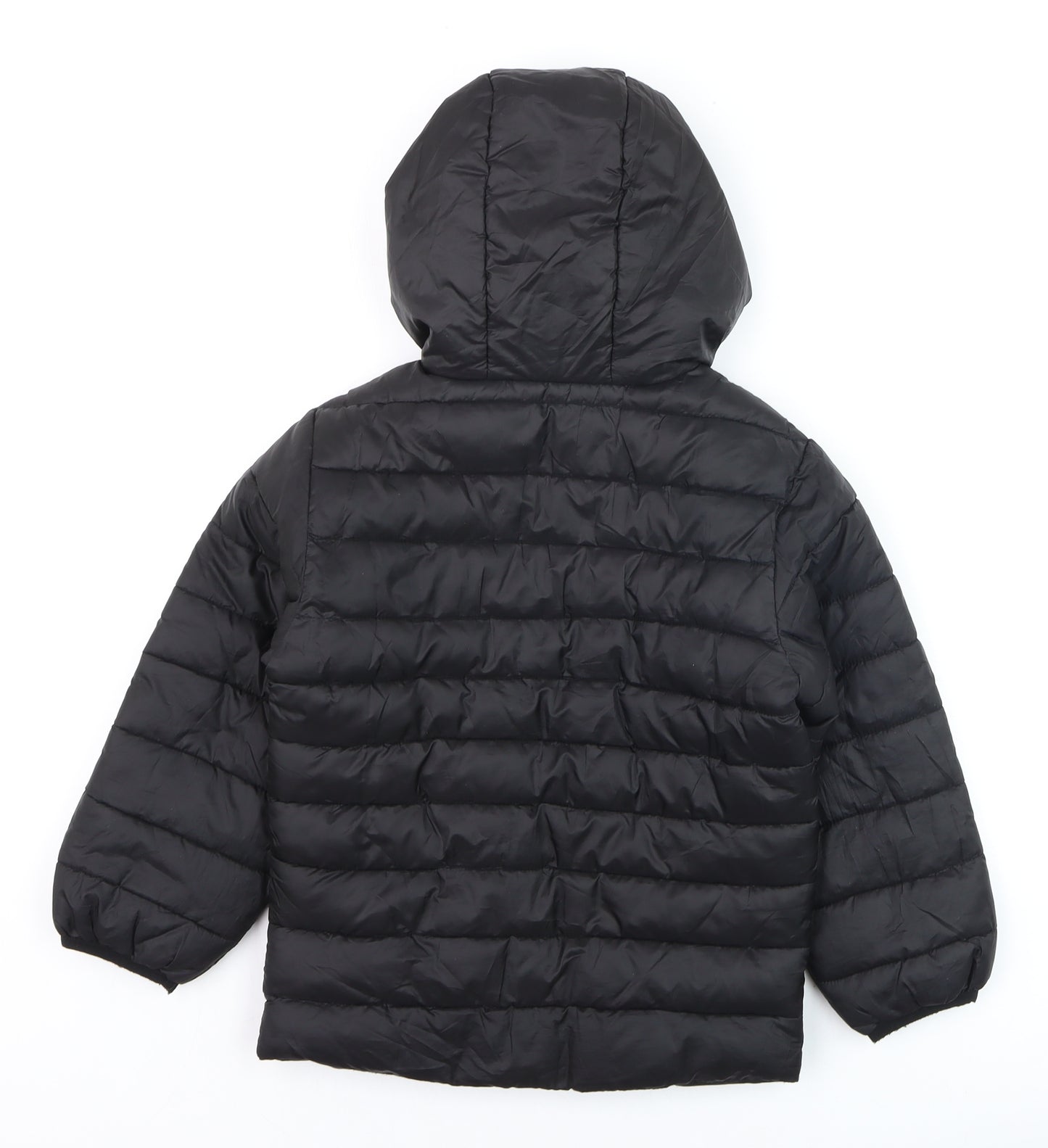 Explore Boys Black Hooded Puffer Jacket 7 Years Winter Quilted Coat