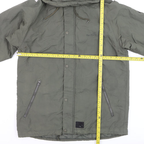 Boxfresh Men's Green Hooded Parka Jacket Size M Nylon Lined Casual