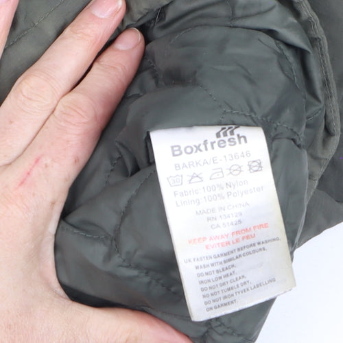 Boxfresh Men's Green Hooded Parka Jacket Size M Nylon Lined Casual