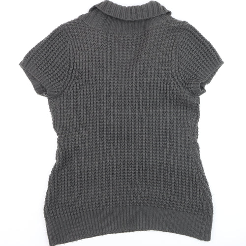 Style & Co Women's Grey Short Sleeve Chunky Knit Cardigan XL