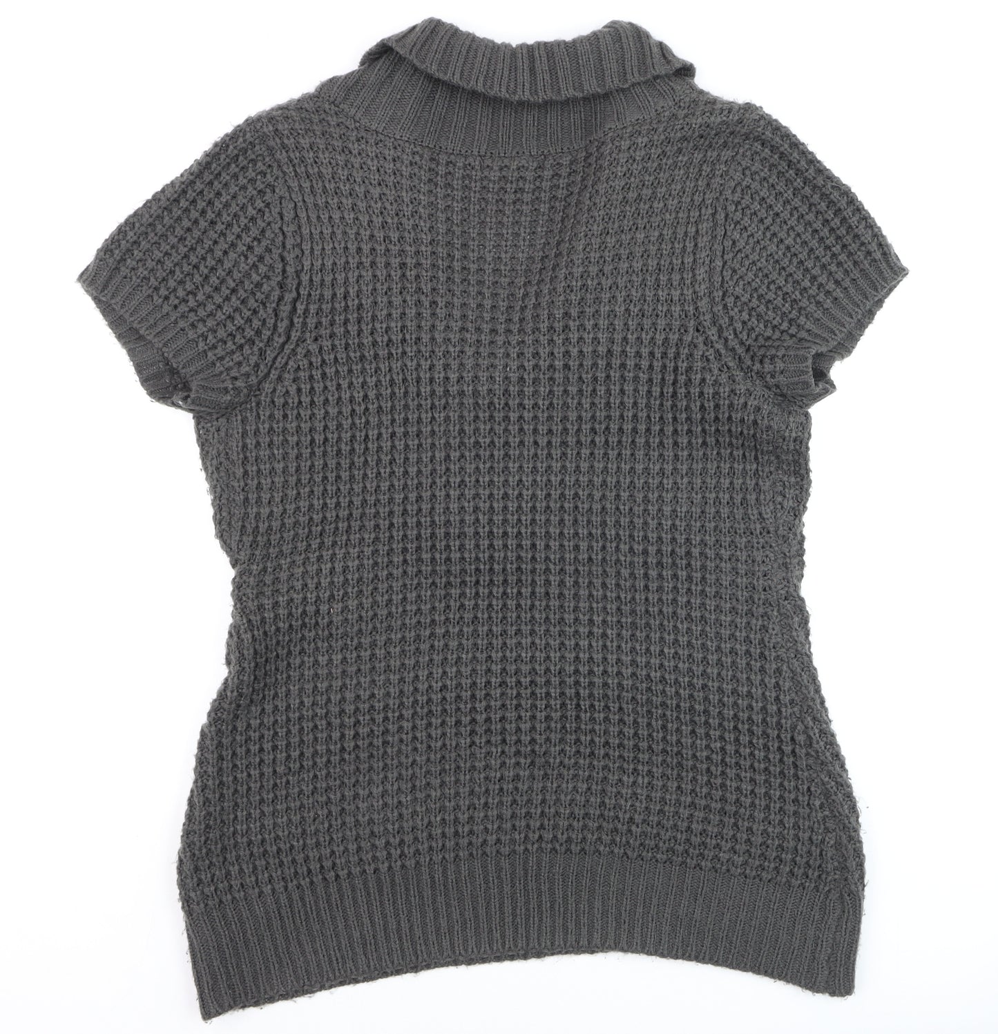 Style & Co Women's Grey Short Sleeve Chunky Knit Cardigan XL