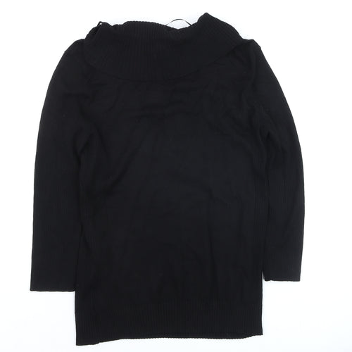 Style & Co. Women Black XL Cowl Neck Buckle Pullover Jumper