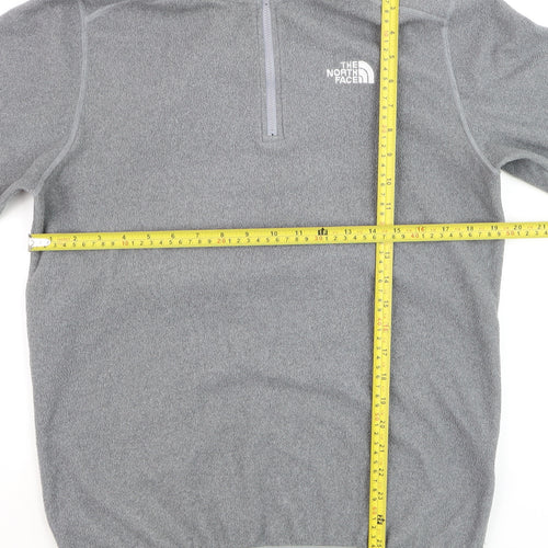 The North Face Men's Grey Fleece 1/4 Zip Pullover Sweatshirt Size S