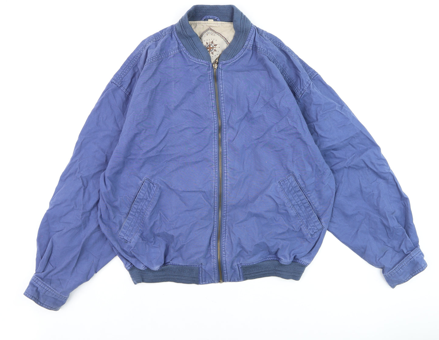 Topman Men's Blue Bomber Jacket M Cotton Zip Casual