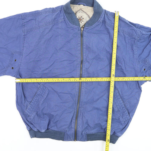 Topman Men's Blue Bomber Jacket M Cotton Zip Casual