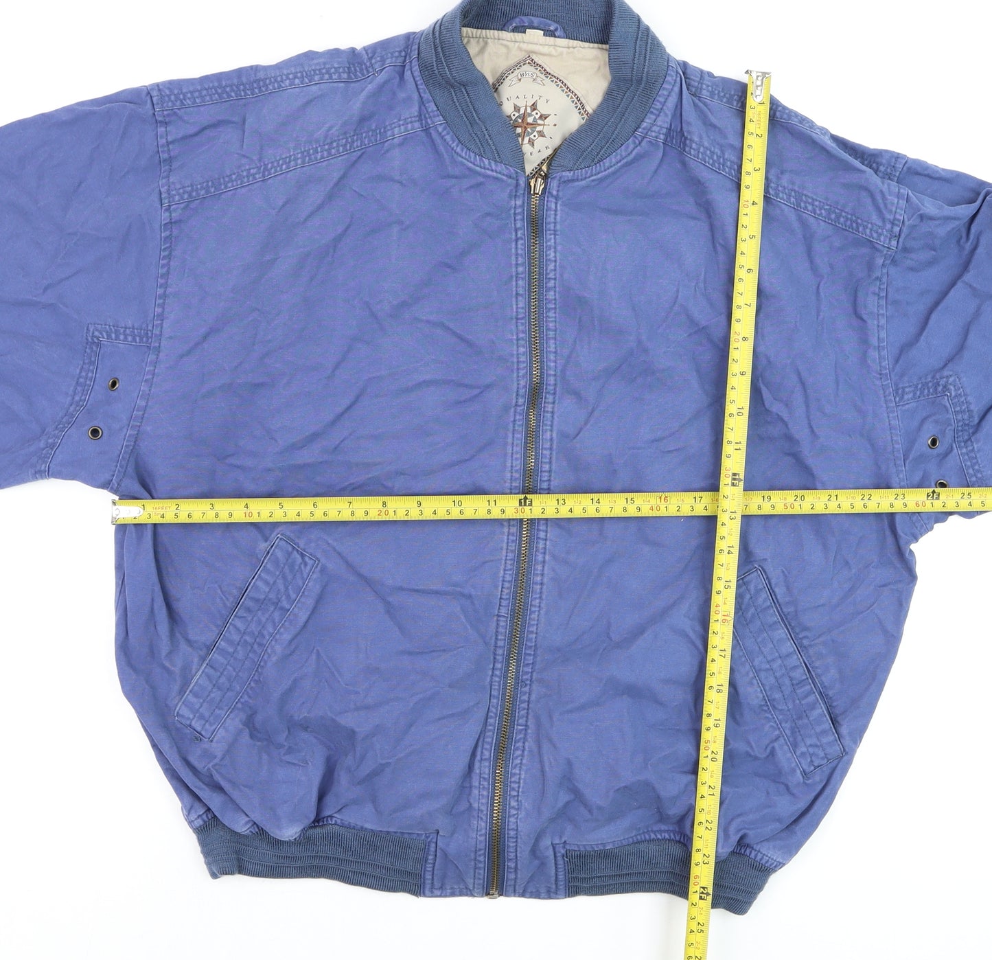 Topman Men's Blue Bomber Jacket M Cotton Zip Casual