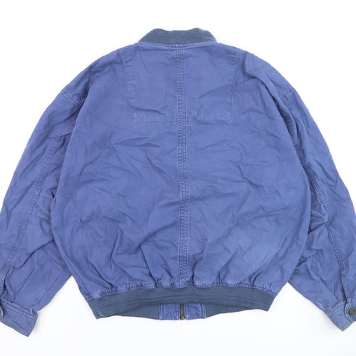 Topman Men's Blue Bomber Jacket M Cotton Zip Casual