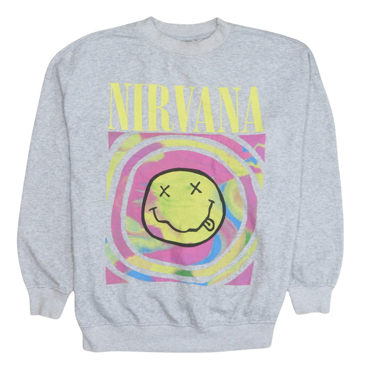H&M Divided Women’s Grey Nirvana Graphic Crew Neck Sweatshirt XS