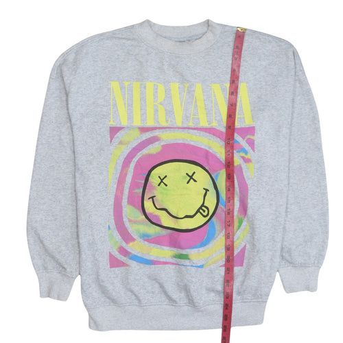 H&M Divided Women’s Grey Nirvana Graphic Crew Neck Sweatshirt XS