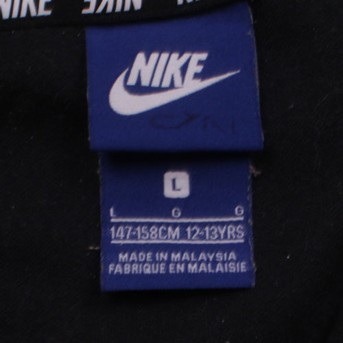 Nike Boys Black Full Zip Hoodie Size 12-13 Years L Logo Sportswear