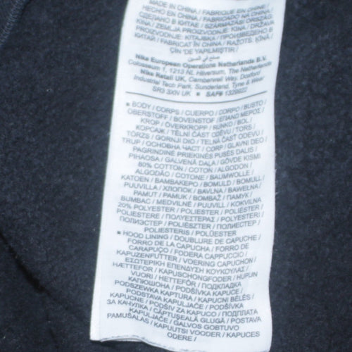 Nike Men's Black Pullover Hoodie L Regular Fit Logo Fleece Sweatshirt