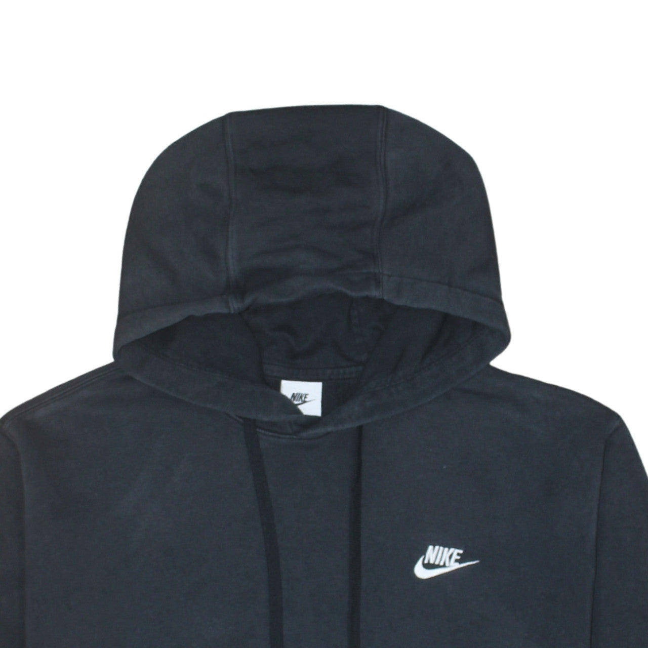 Nike Men's Black Pullover Hoodie L Regular Fit Logo Fleece Sweatshirt
